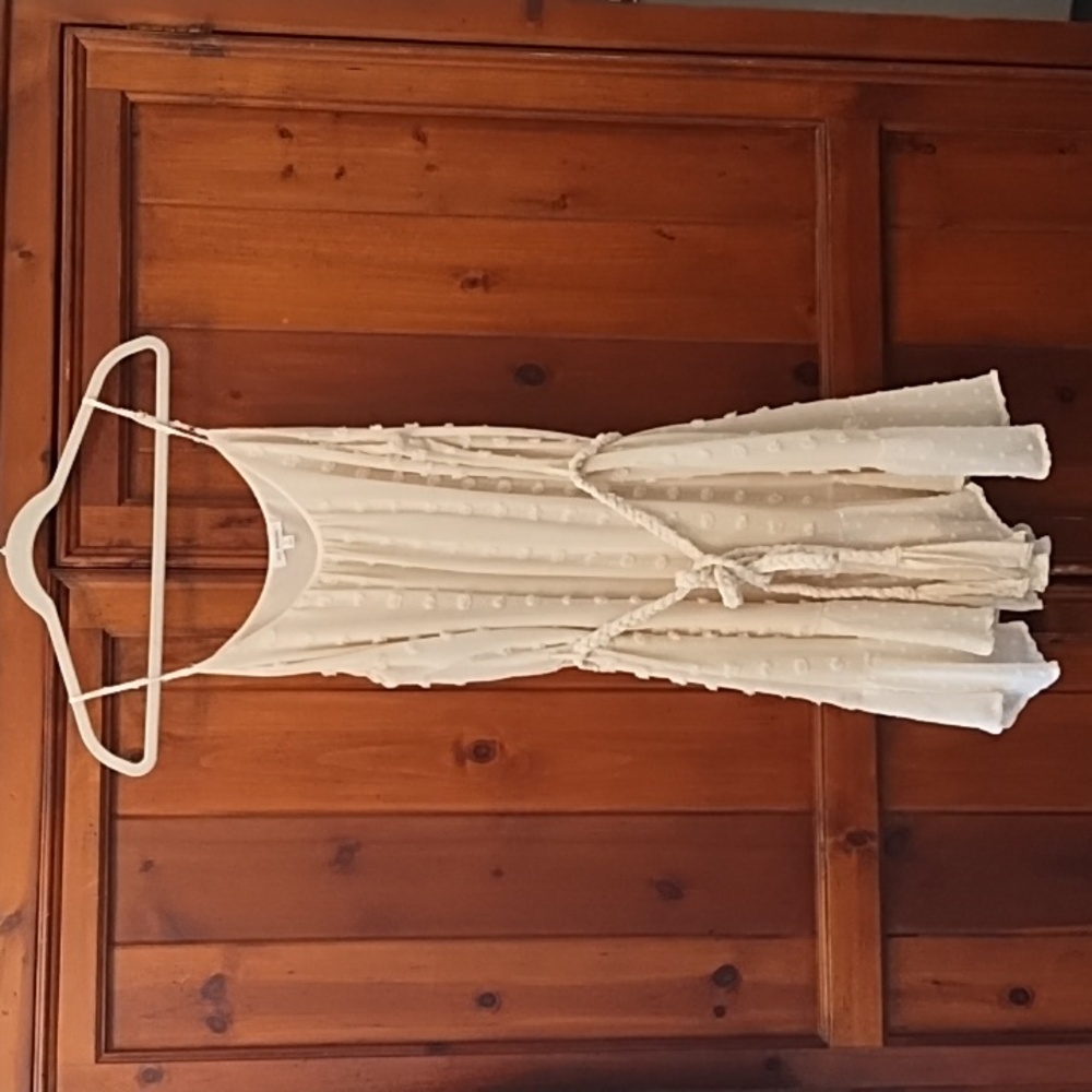 Blu Pepper chenille polka dot cami dress, cream size L